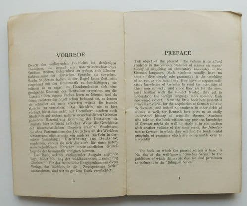 Chemische Grundbegriffe bilingual 1930s Chemistry book German English Benrath